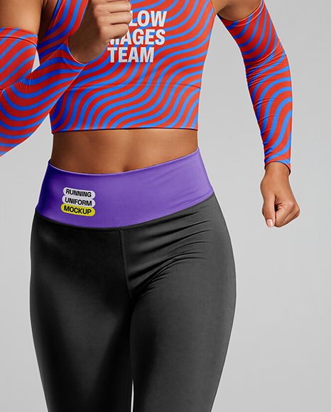 Afro-American Woman Wearing Running Kit Mockup