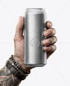 Aluminium Can in a Hand Mockup