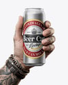 Aluminium Can in a Hand Mockup