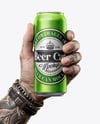 Aluminium Can in a Hand Mockup