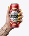 Aluminium Can in a Hand Mockup