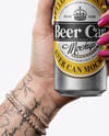 Aluminium Can in a Hand Mockup