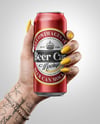 Aluminium Can in a Hand Mockup