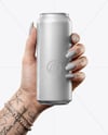 Aluminium Can With Matte Finish in a Hand Mockup