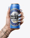 Aluminium Can With Matte Finish in a Hand Mockup