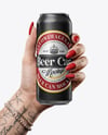 Aluminium Can With Matte Finish in a Hand Mockup