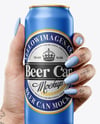 Aluminium Can With Matte Finish in a Hand Mockup