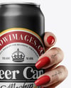 Aluminium Can With Matte Finish in a Hand Mockup