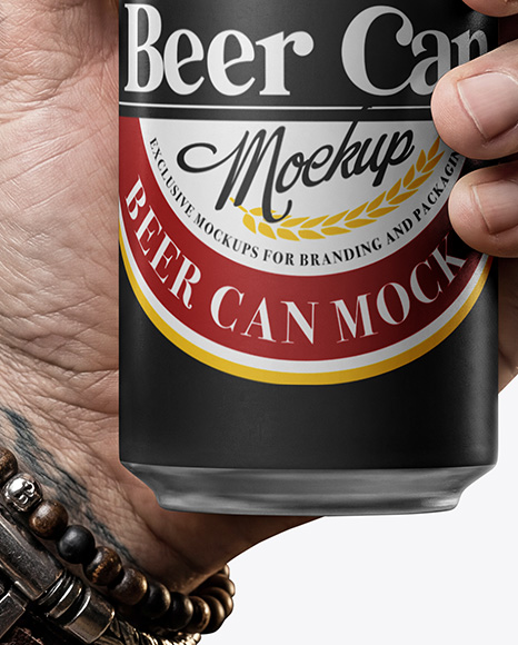 Aluminium Can With Matte Finish Mockup