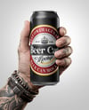 Aluminium Can With Matte Finish Mockup