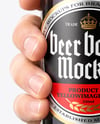 Amber Glass Beer Bottle in a Hand Mockup