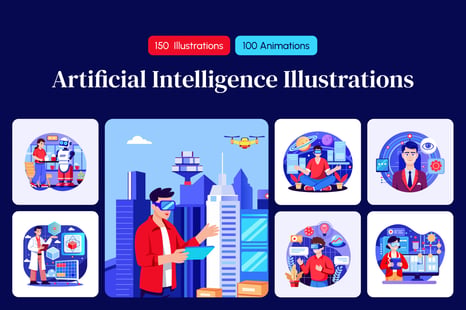 Artificial Intelligence Illustrations Bundle