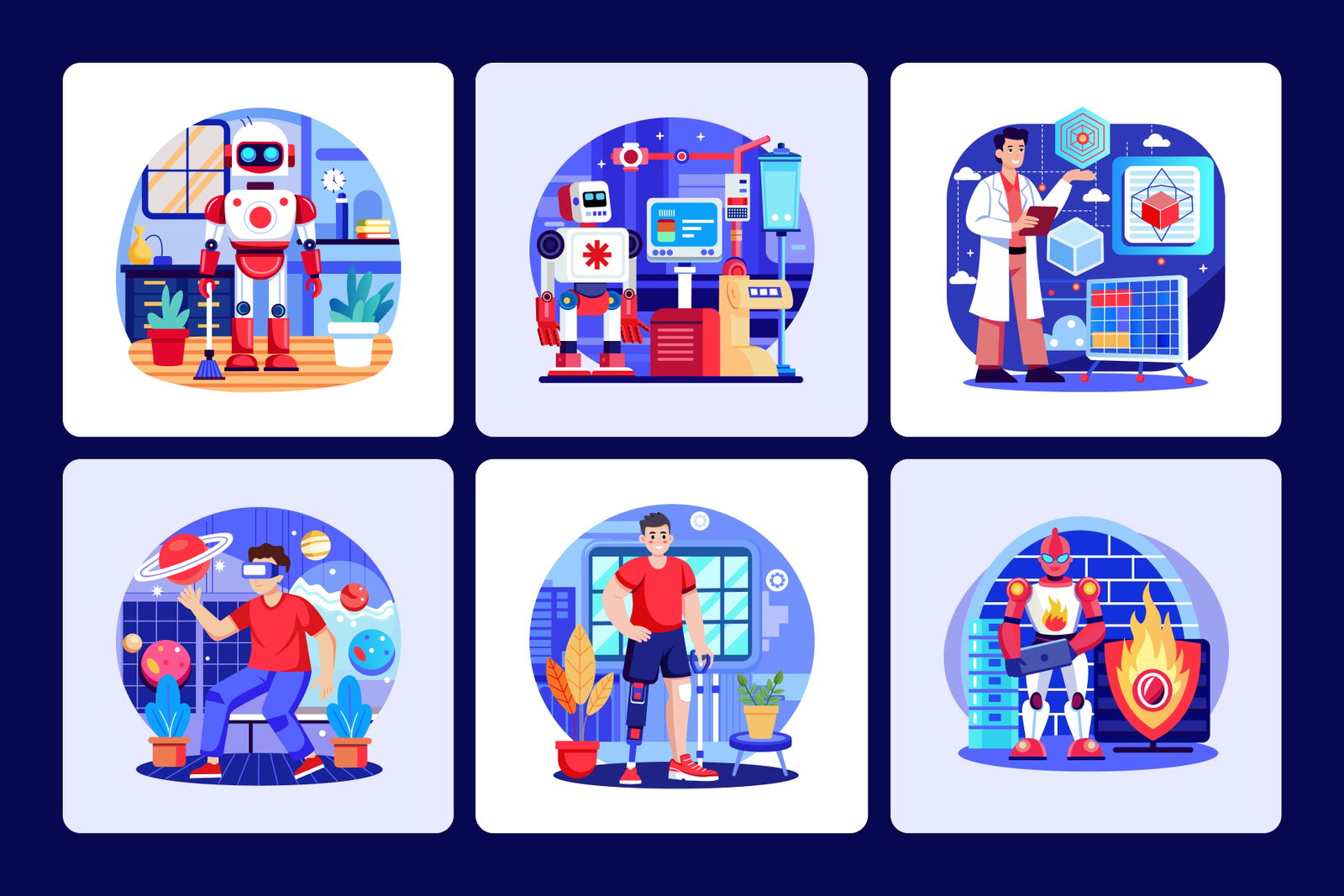 Artificial Intelligence Illustrations Bundle