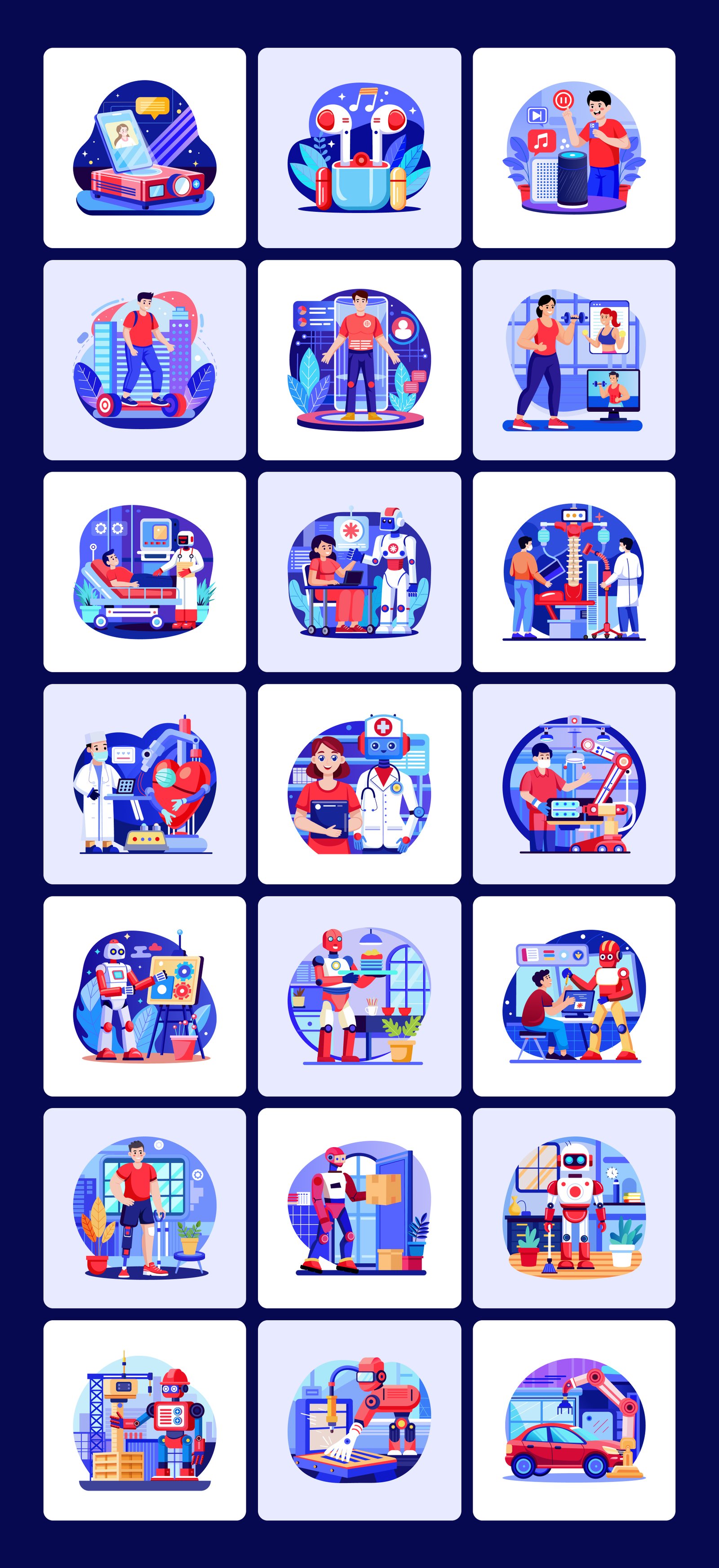 Artificial Intelligence Illustrations Bundle
