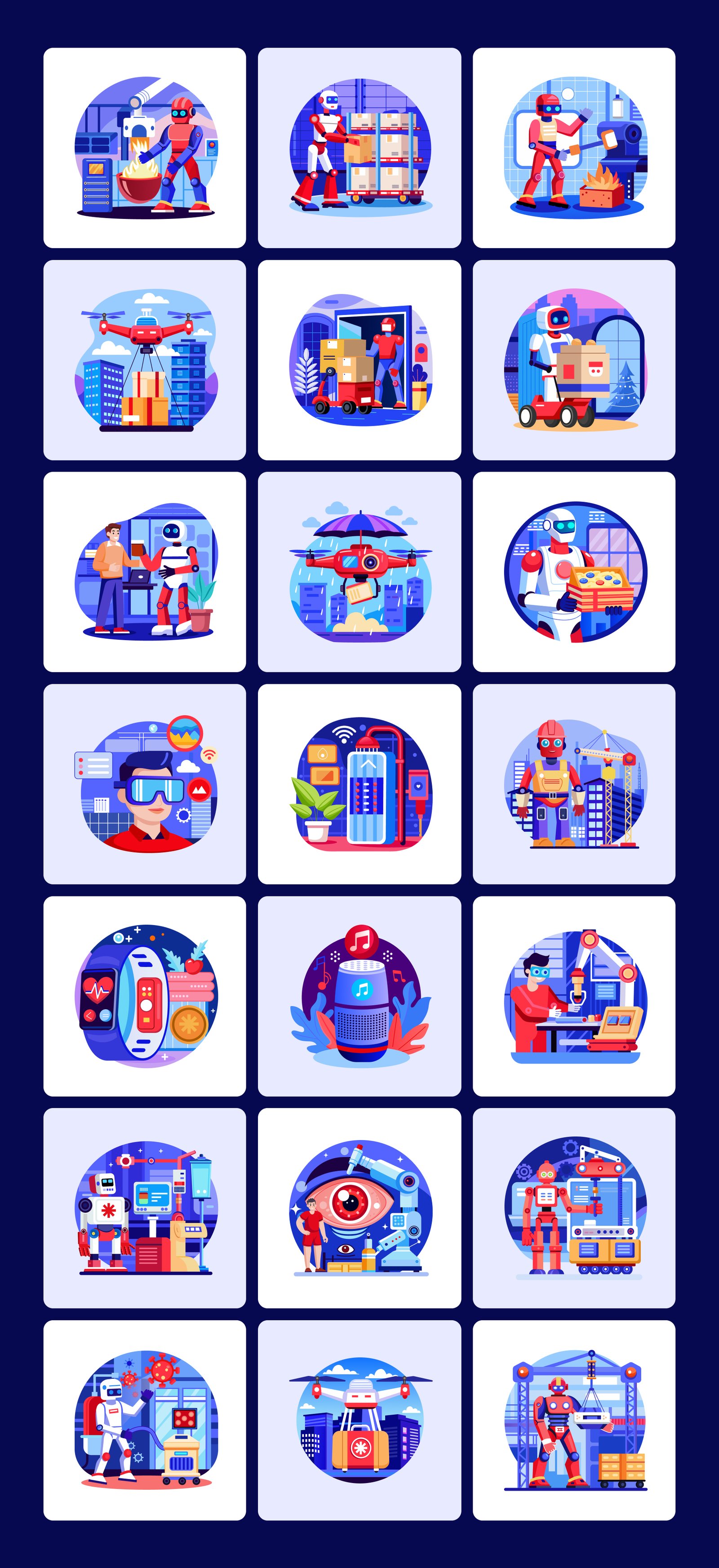 Artificial Intelligence Illustrations Bundle