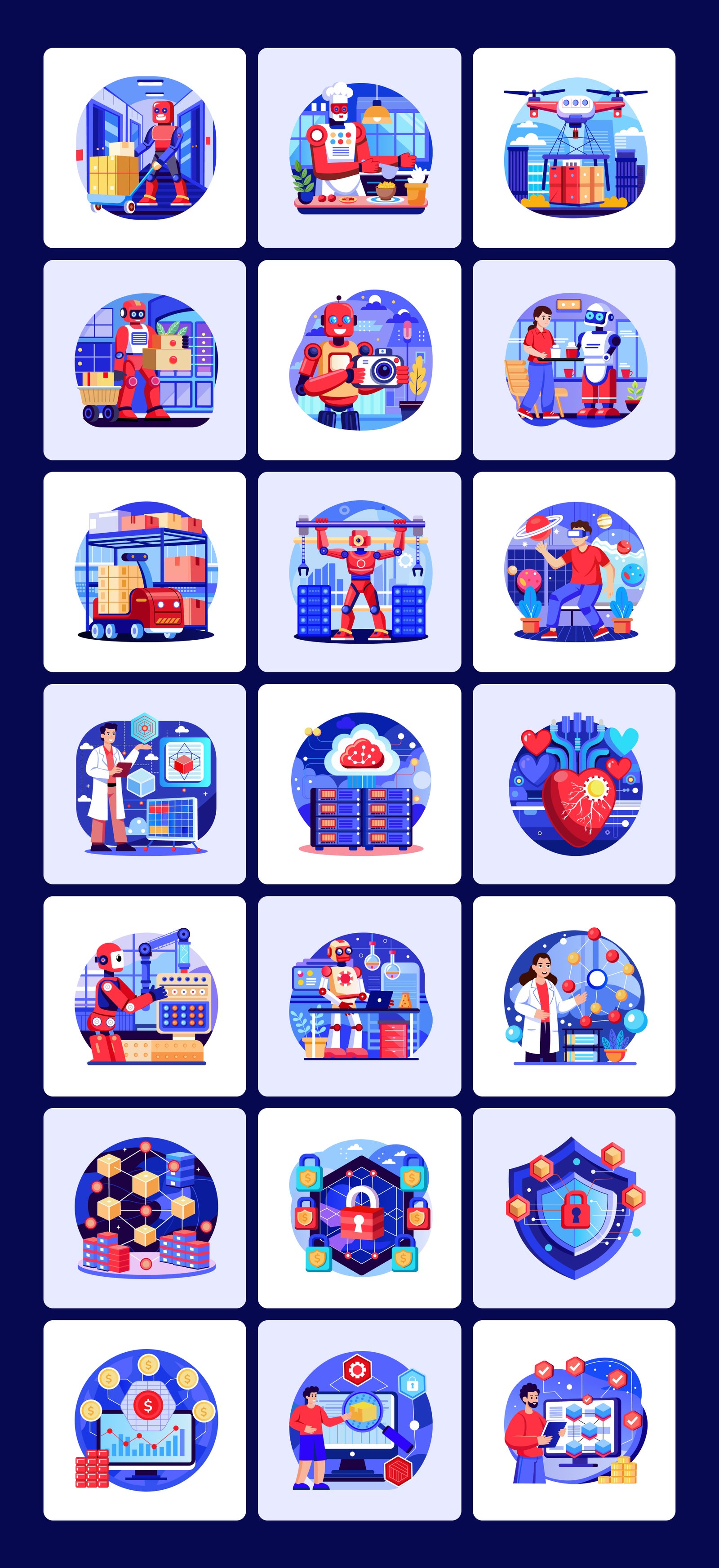 Artificial Intelligence Illustrations Bundle