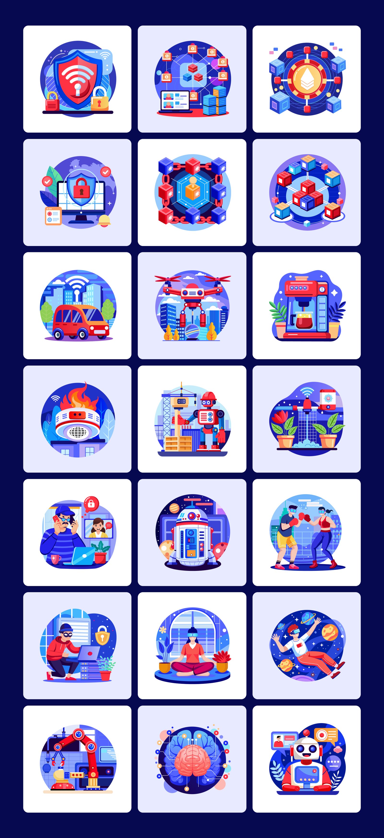 Artificial Intelligence Illustrations Bundle