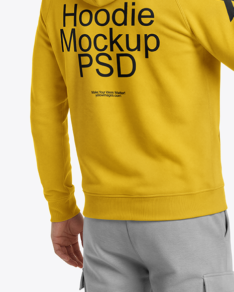 Asian Man Wearing Hoodie with Portable Console Mockup