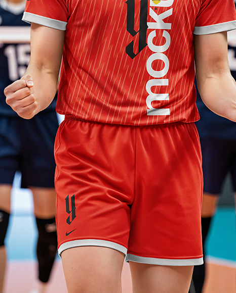 Asian Man Wearing Volleyball Kit Mockup