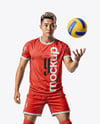 Asian Man Wearing Volleyball Kit Mockup