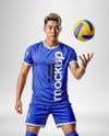 Asian Man Wearing Volleyball Kit Mockup