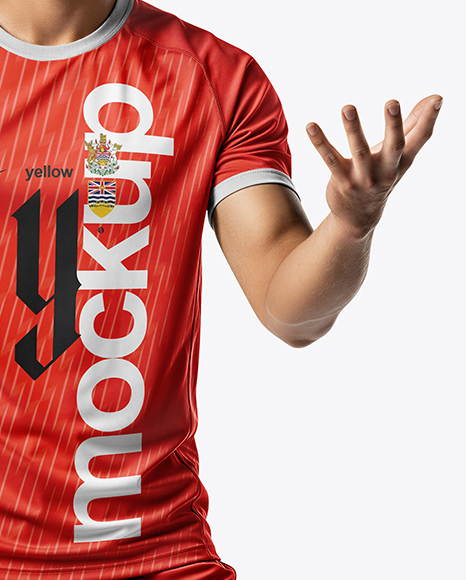 Asian Man Wearing Volleyball Kit Mockup