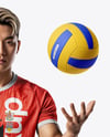 Asian Man Wearing Volleyball Kit Mockup