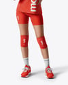Asian Woman Wearing Full Volleyball Kit Mockup