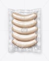 Transparent Clear Plastic Flow-Pack with Sausages Mockup