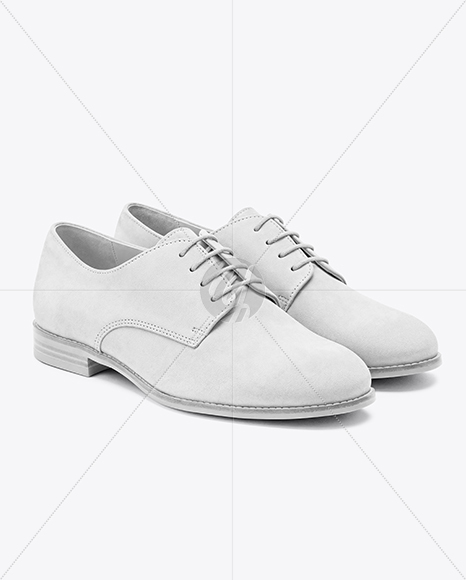 Pair of Women's Suede Derby Shoes Mockup