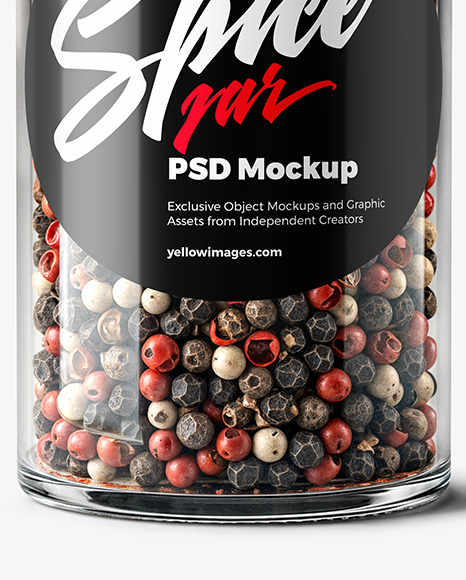 Spice Jar with Peppercorns Mix Mockup