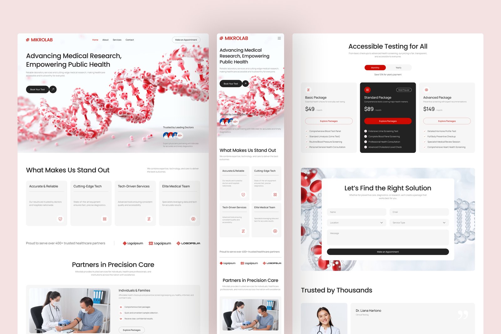 Mikrolab - Clinical Laboratory Website UI Figma Template