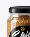 Clear Glass Jar with Ground Nutmeg Mockup