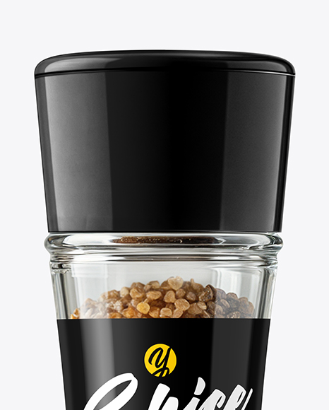 Smoked Sea Salt Jar with Grinder Mockup