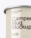 Camper Mug on Burnt Wood Mockup