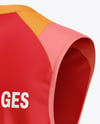 Training Sleeveless Kit Mockup - Back Half Side View