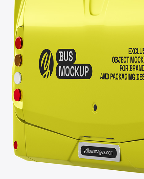 City Bus Mockup - Back Half Side View