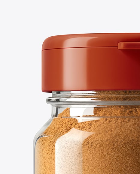 Glass Jar with Cinnamon Powder Mockup