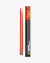 Plastic Chopsticks with Paper Package Mockup