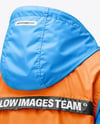 Hooded Windbreaker Jacket Mockup - Back Half Side View