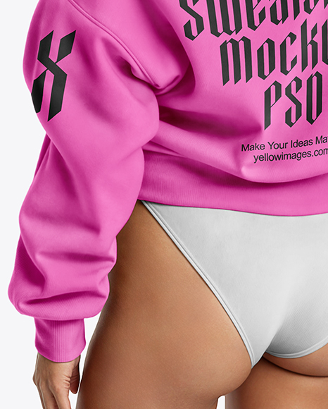 Young Woman Wearing a Sweatshirt Mockup