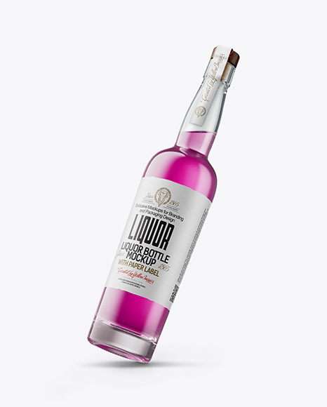 Tall Clear Glass Liquor Bottle Mockup - Packaging mockups