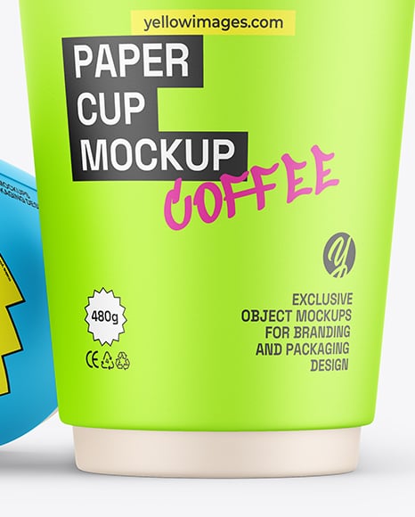 Two Paper Coffee Cups Mockup