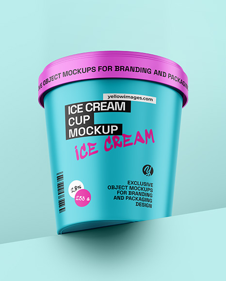 Matte Ice Cream Cup Mockup - Yogurt cup mockup