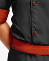 Asian Man Wearing Chef Uniform and Headband Mockup