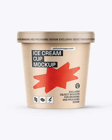 Kraft Paper Ice Cream Cup Mockup - Ice cream mockup
