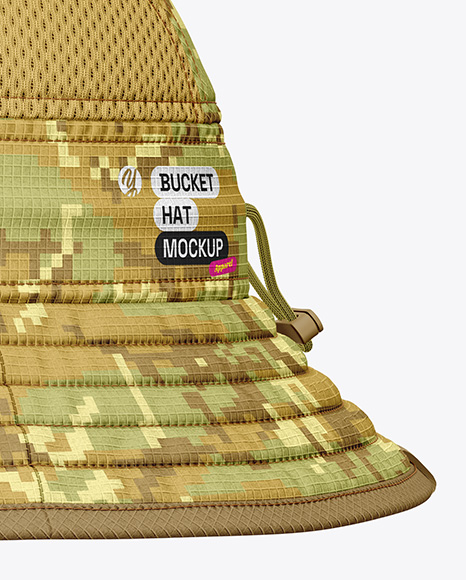 Ripstop Bucket Hat Mockup - Side View