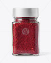 Square Glass Jar with Sumac Spice Mockup