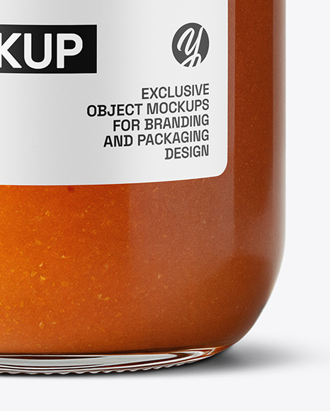 Glass Jar with Lobster Bisque Mockup