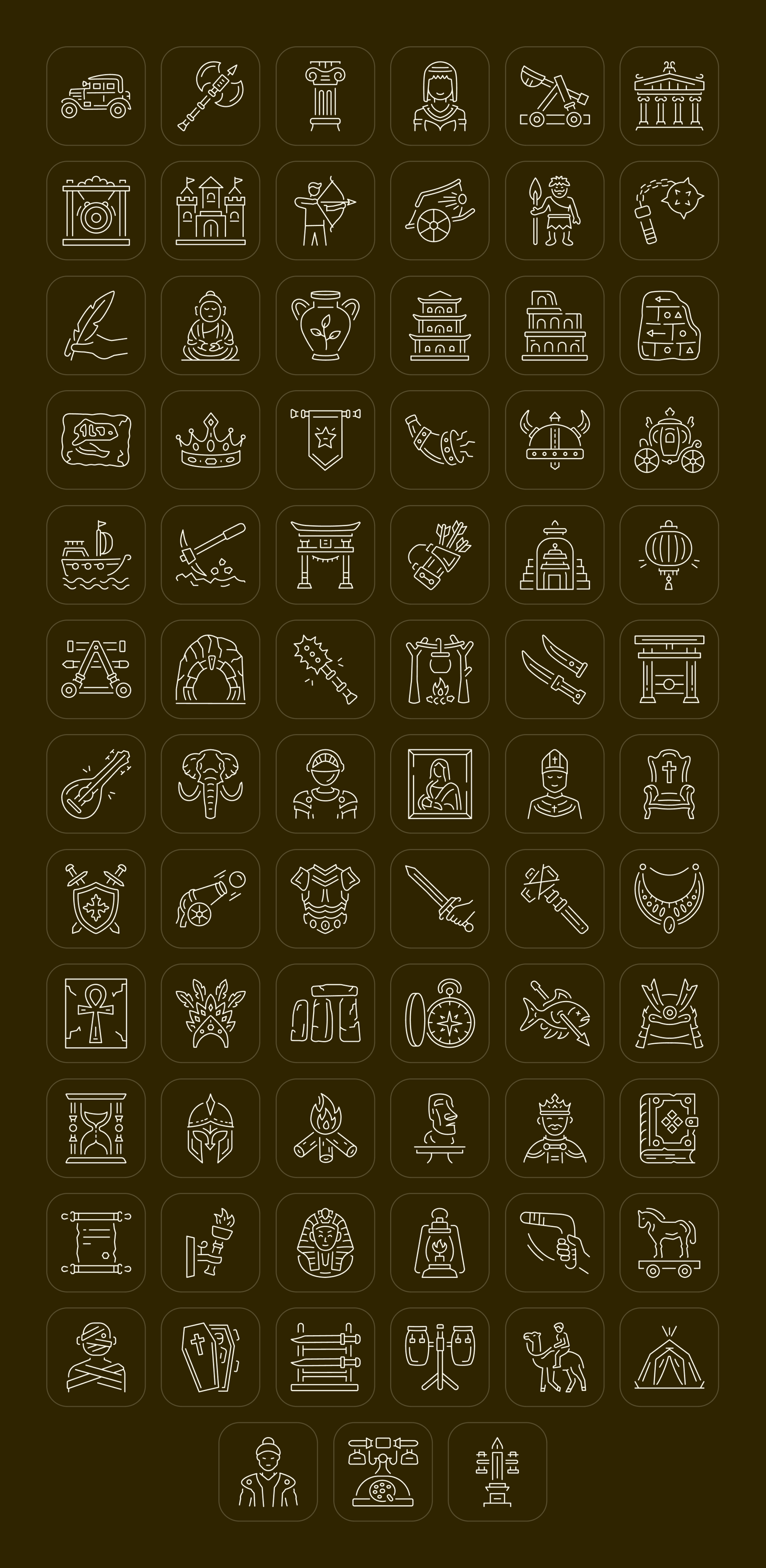 History Icon Art Set